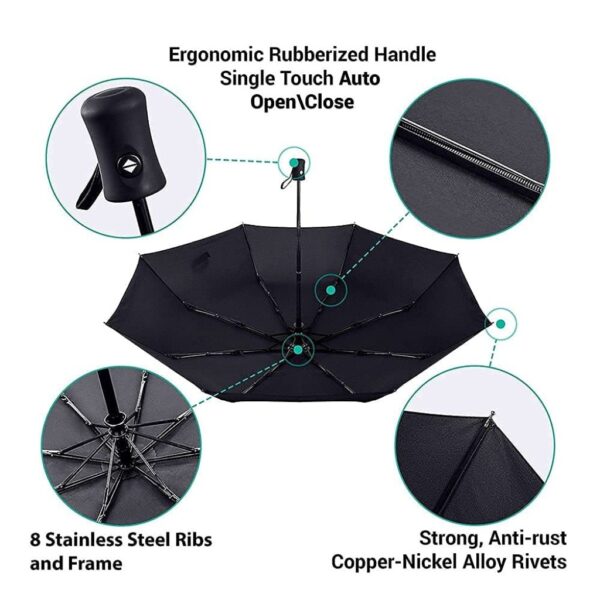 Auto Open Close Umbrella Black