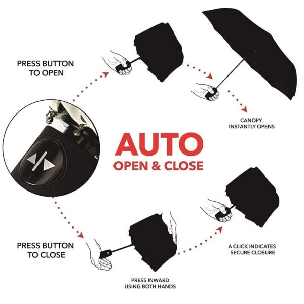 Auto Open Close Umbrella Black