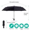 Auto Open Close Umbrella Black