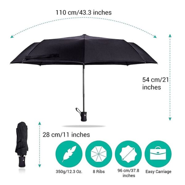 Auto Open Close Umbrella Black