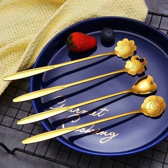 Premium 4-Piece Golden Spoon Set
