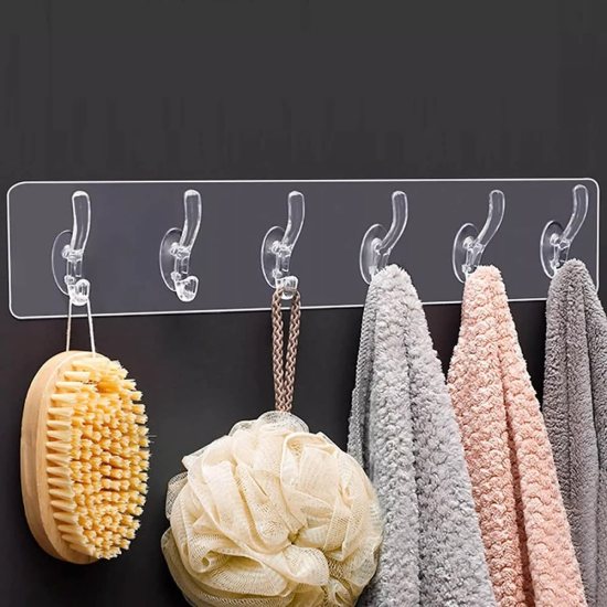 6-Pcs-Self-Adhesive-Hook-Stick-1775192526 Premium Self-Adhesive Wall Hooks (6 Pcs)